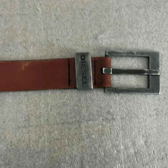 Vintage Diesel Brown Leather Men Belt- Made in  Italy - Picture 2 of 7
